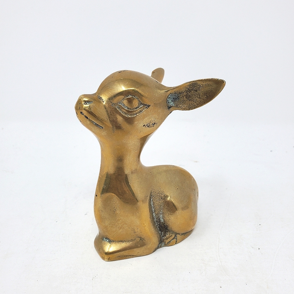 VTG Leonard Silver Co. Solid Brass Fawn Figurine